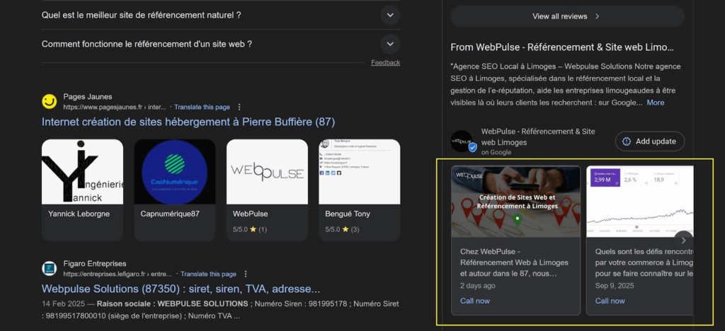 google post référencement local Webpulse